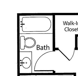 One bedroom floor plan
